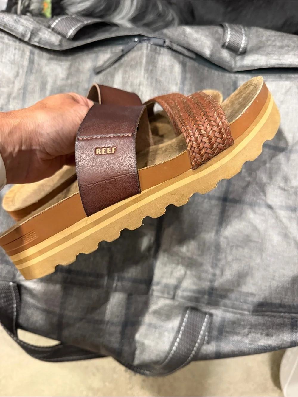 Reef Women’s Brown Two-Strap Slide Sandals